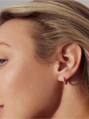 Nordstrom Crystal Huggie Hoop Earrings
